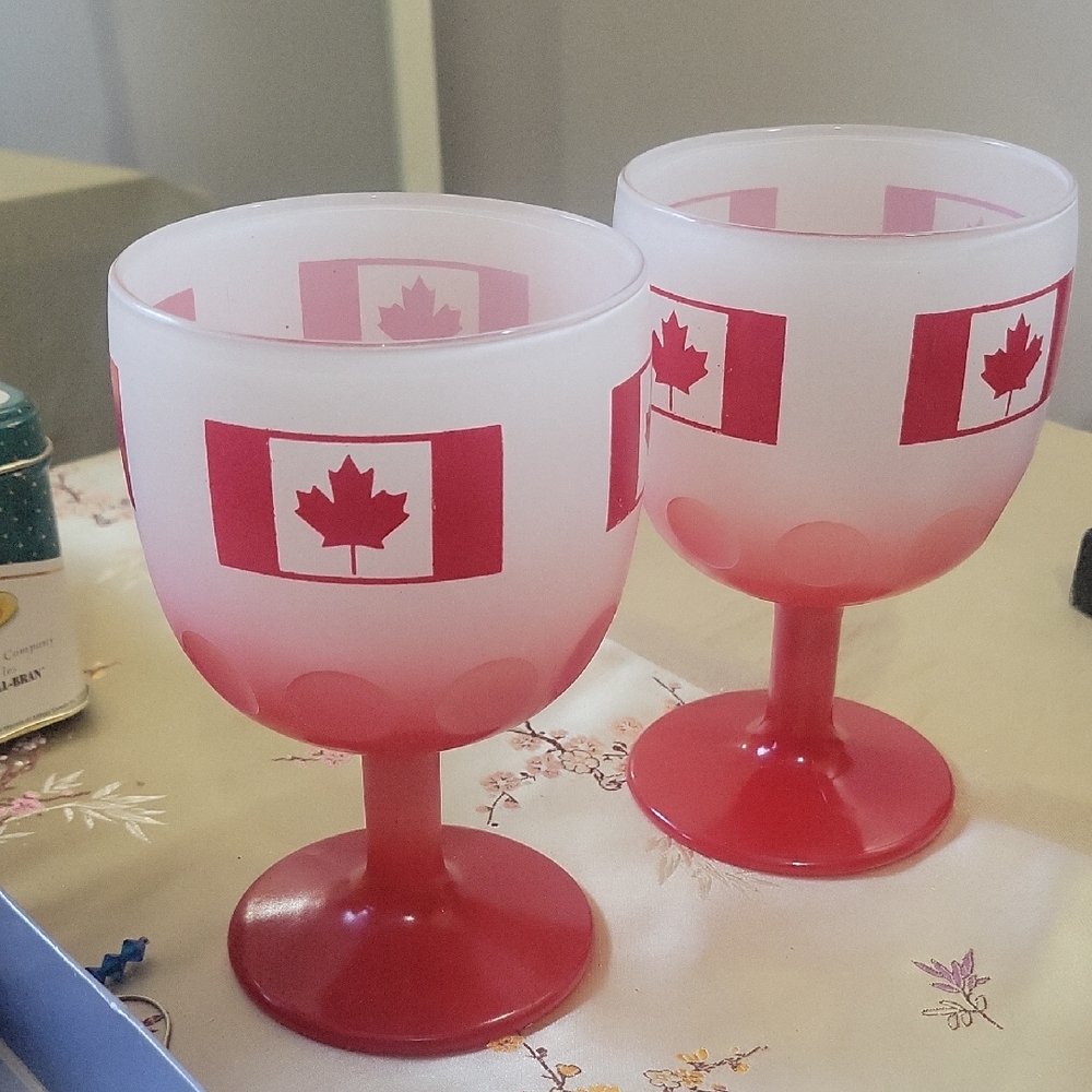 Vintage Bartlett Colllins Thumbprint Goblets